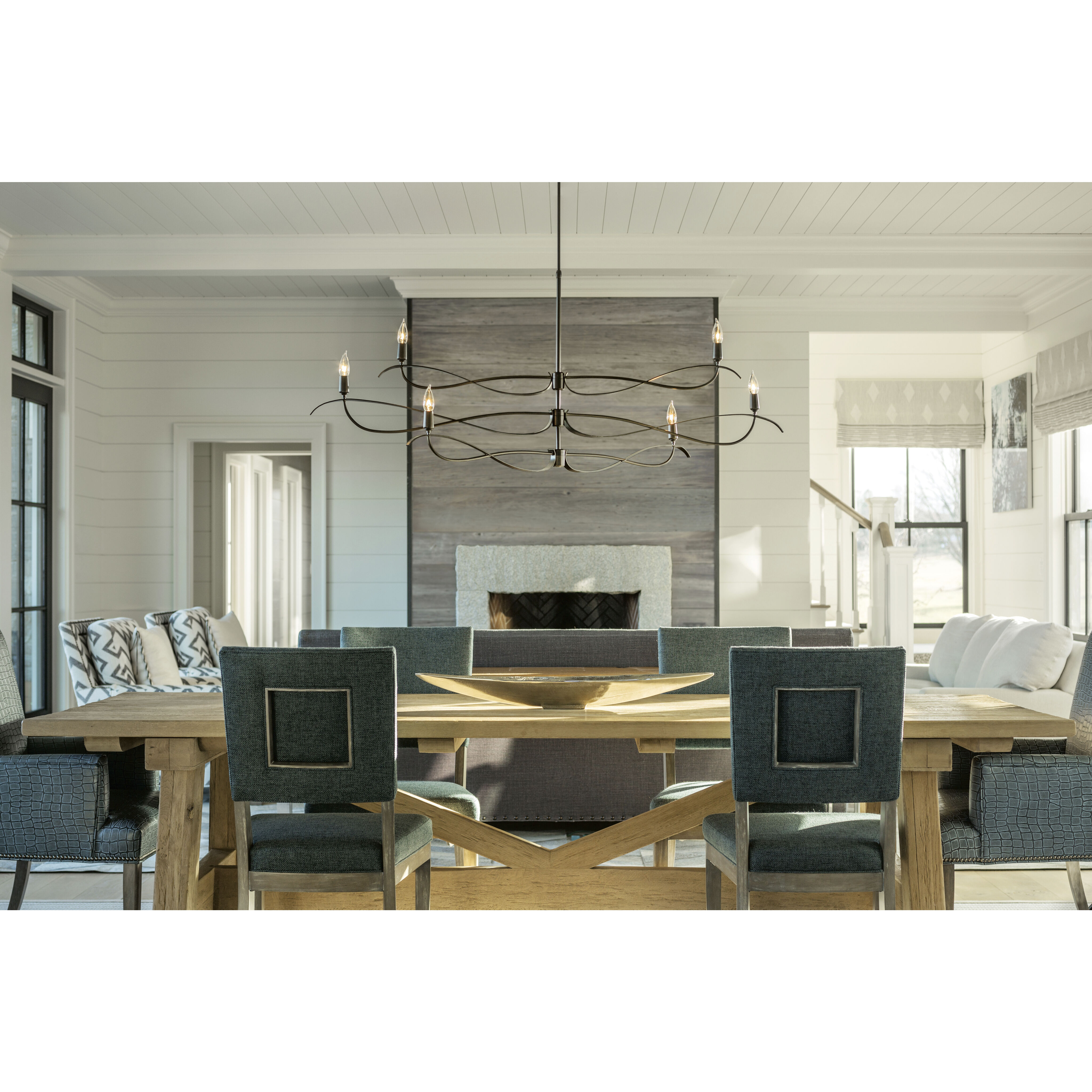 Willow 6 Light 59.4 inch Vintage Platinum Chandelier Ceiling Light, Large