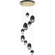 Chrysalis 9 Light 20.5 inch Modern Brass Pendant Ceiling Light in Black Crystal, Standard