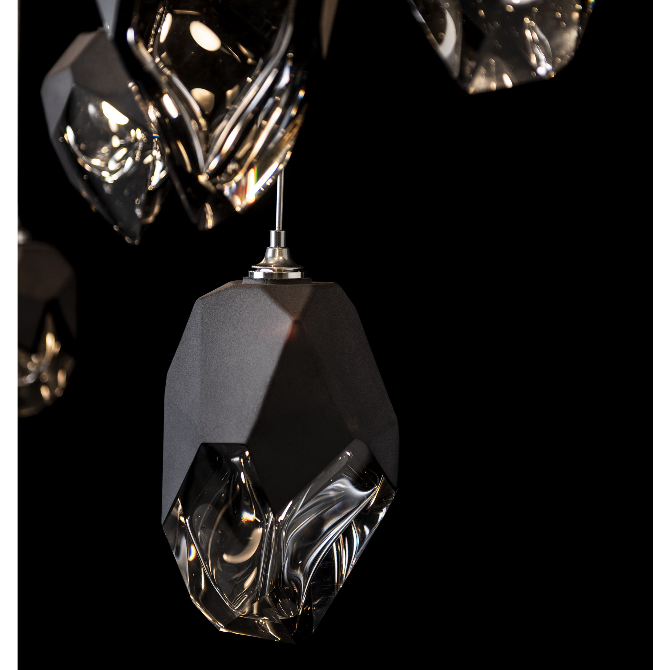 Chrysalis 10 Light 10.1 inch Sterling Pendant Ceiling Light in Black Crystal