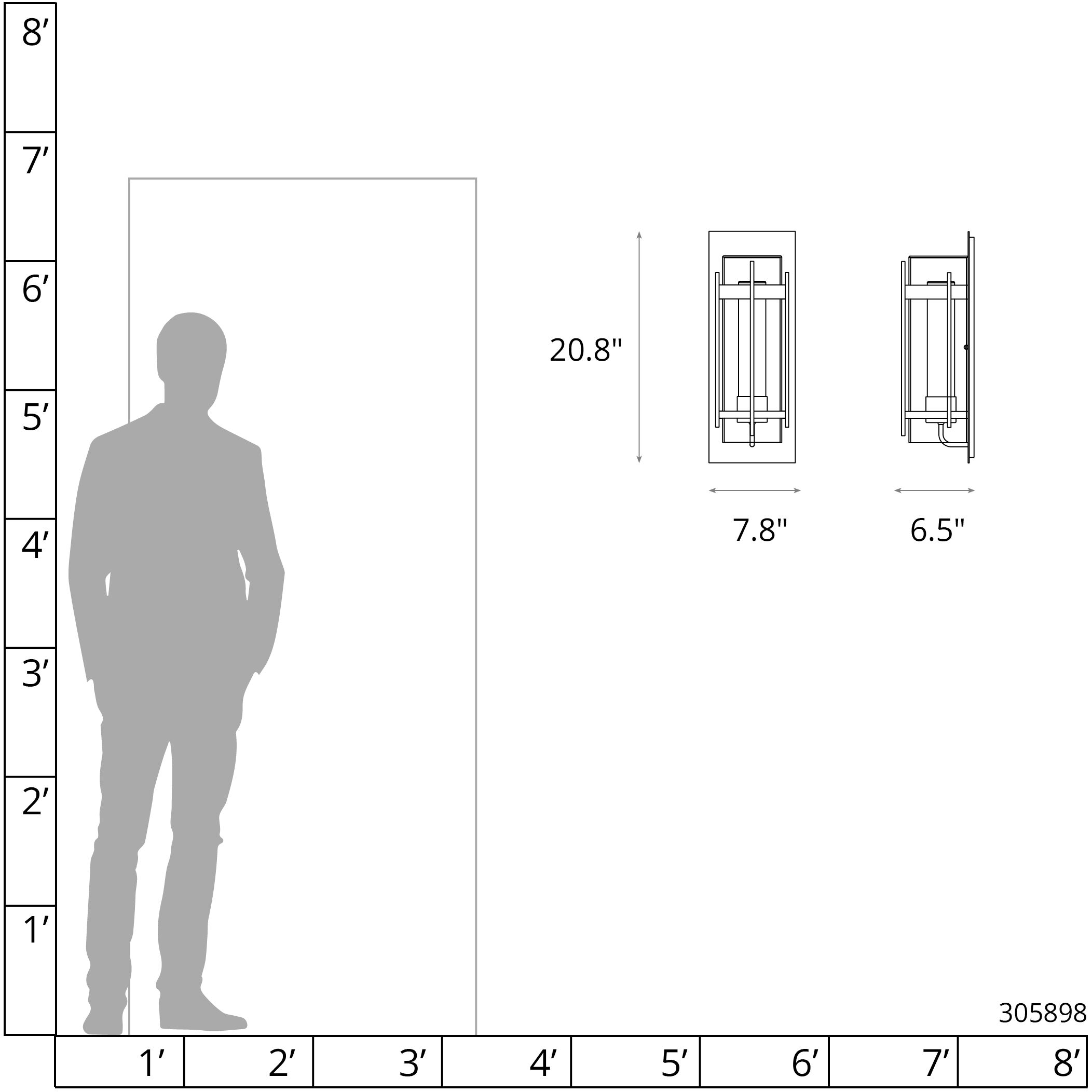 Torch 1 Light 20.8 inch Coastal Black Outdoor Sconce, Large