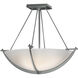 Compass 3 Light 18.1 inch Vintage Platinum Semi-Flush Ceiling Light in Opal, Small