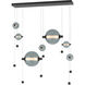 Abacus LED 49 inch Black Double Linear Pendant Ceiling Light in Cool Grey, Double