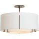 Exos 3 Light 22.9 inch Dark Smoke Semi-Flush Ceiling Light in Natural Anna