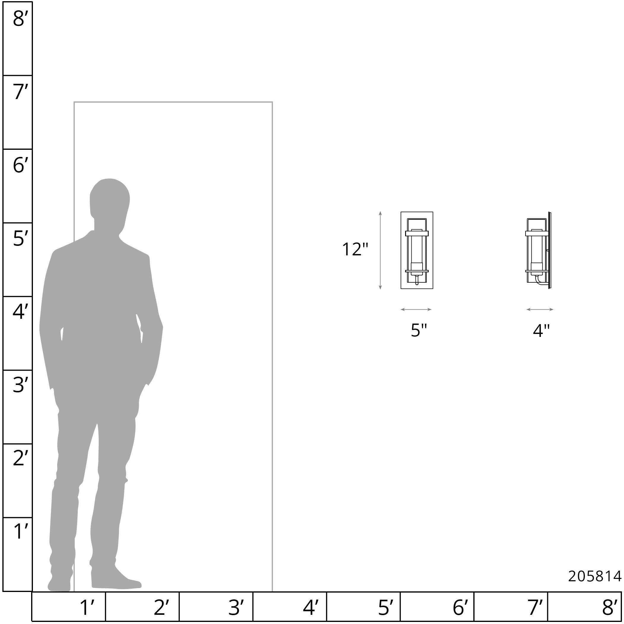 Torch 1 Light 5 inch Bronze ADA Sconce Wall Light