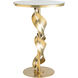 Folio 18.4 inch Modern Brass Accent Table, Glass Top