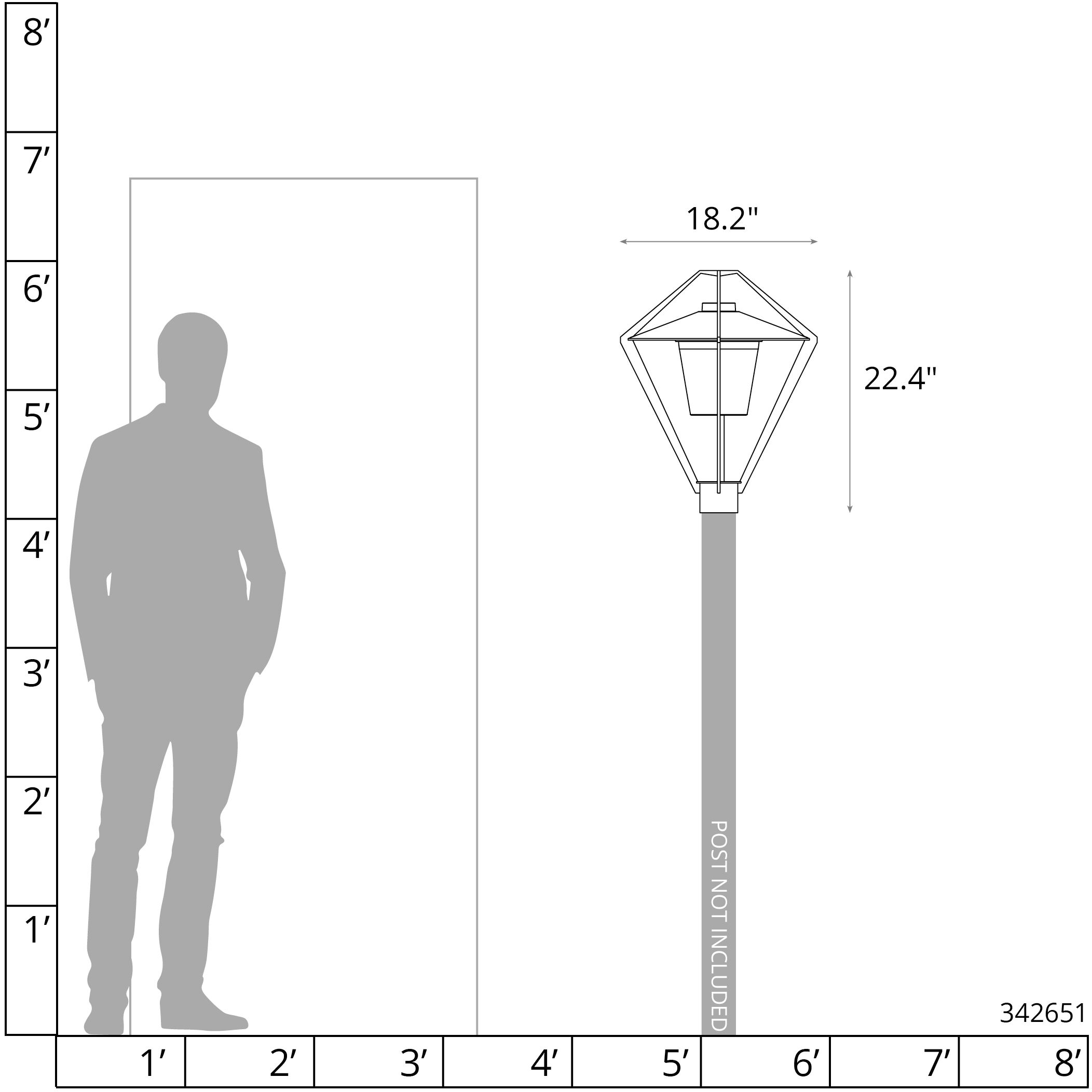 Stellar 1 Light 22.4 inch Coastal Black Outdoor Post Light