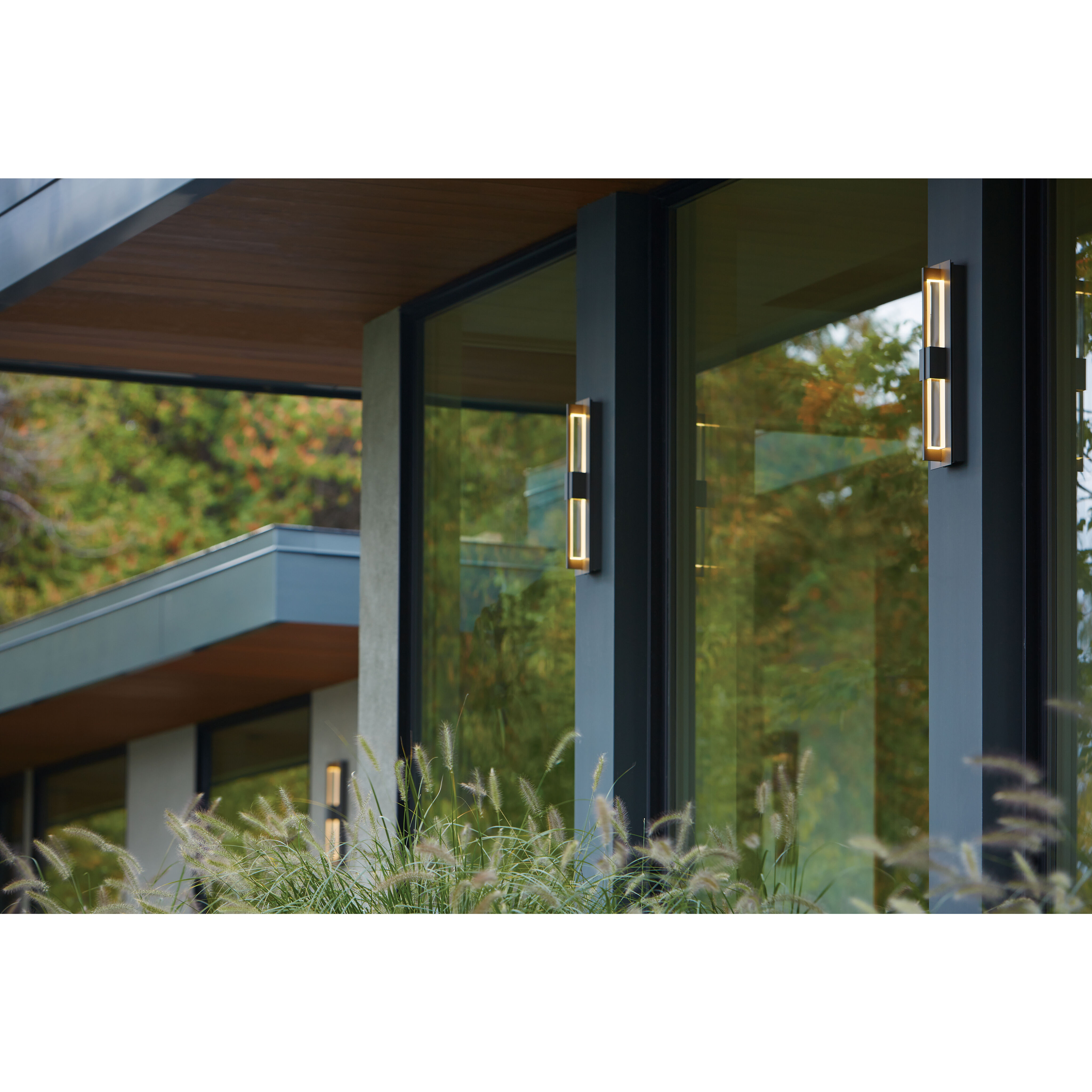 Double Axis LED 37.8 inch Coastal Dark Smoke Outdoor Sconce, Large