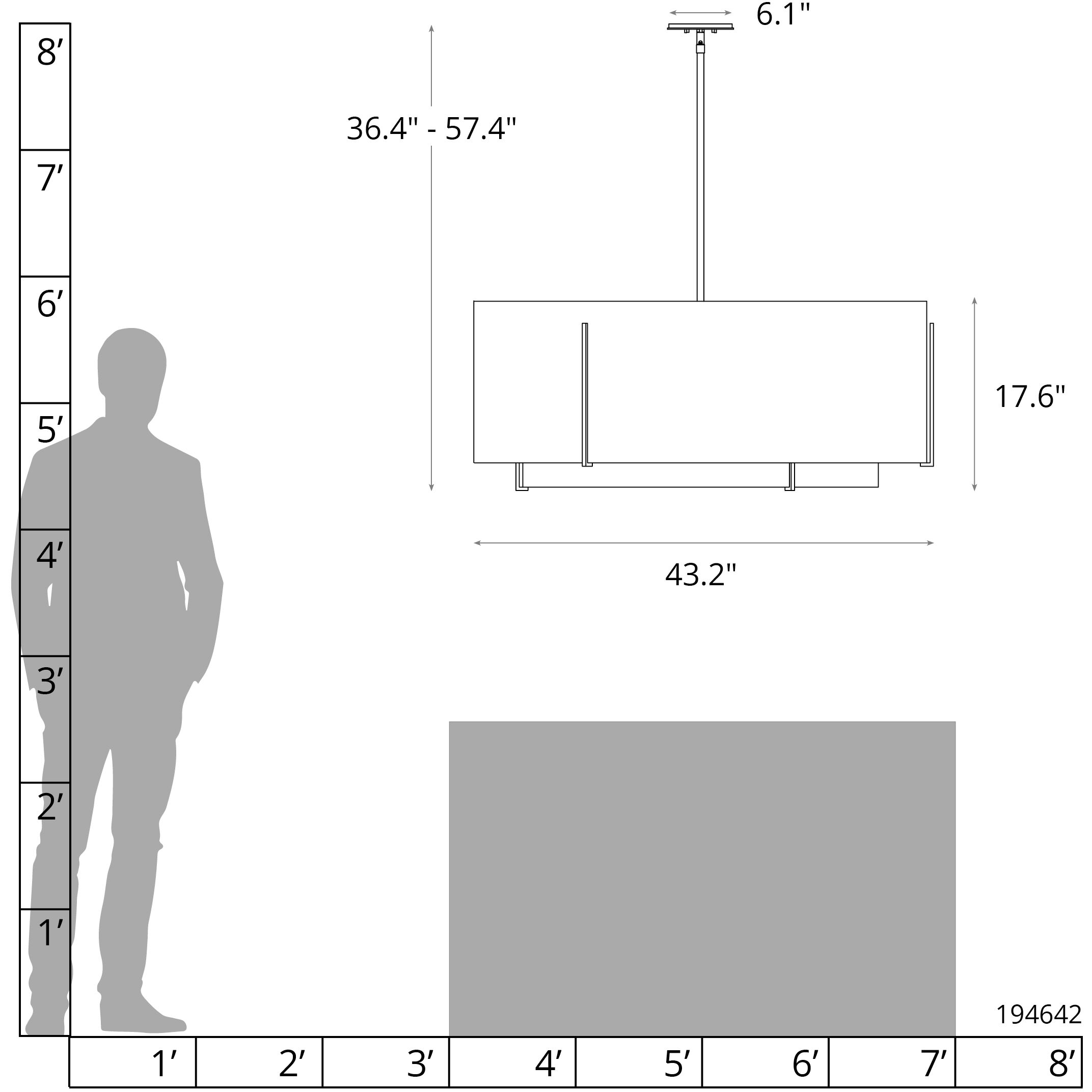 Exos Double Shade 6 Light 43.2 inch Bronze Large Scale Pendant Ceiling Light in Natural Anna