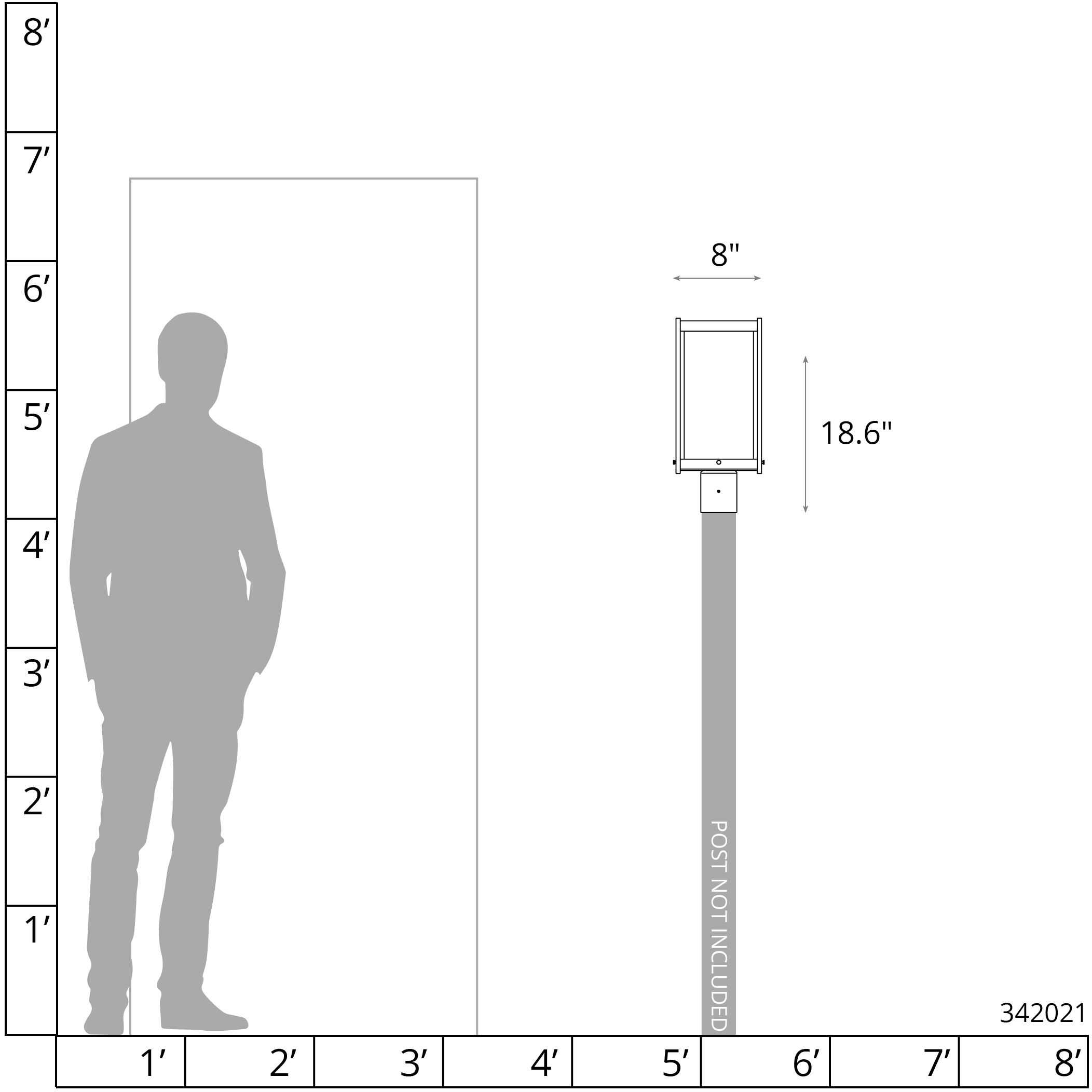 Cela 1 Light 18.6 inch Coastal Black Outdoor Post Light in Clear