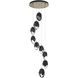 Chrysalis 9 Light 20.5 inch Soft Gold Pendant Ceiling Light in Black Crystal, Long