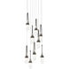 Link 9 Light 20.5 inch Natural Iron Pendant Ceiling Light in Clear with White Threading, Round