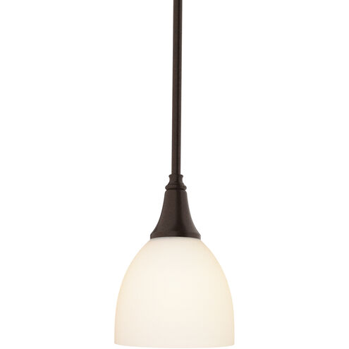 Trumpet 1 Light 5.91 inch Oil Rubbed Bronze Mini Pendant Ceiling Light in Opal