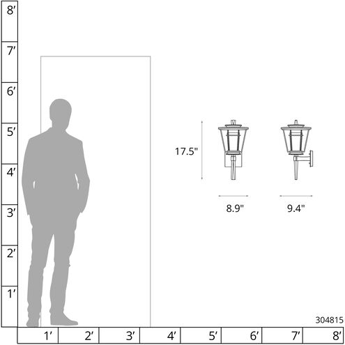 Beacon Hall 1 Light 17.6 inch Coastal Oil Rubbed Bronze Outdoor Sconce