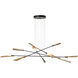 Flight 10 Light 73.2 inch Black/Modern Brass Pendant Ceiling Light