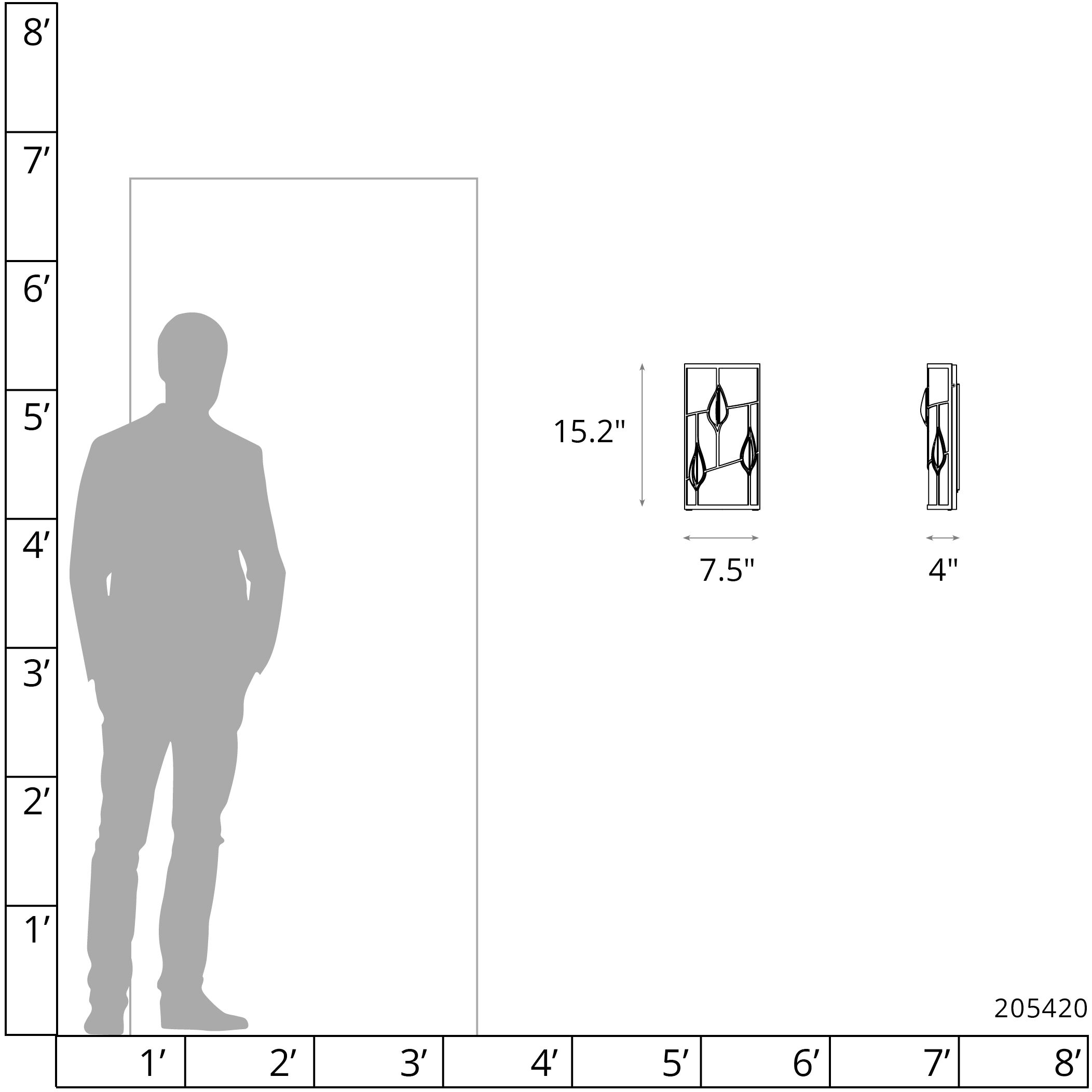 Alison's Leaves 1 Light 7.5 inch Sterling ADA Sconce Wall Light