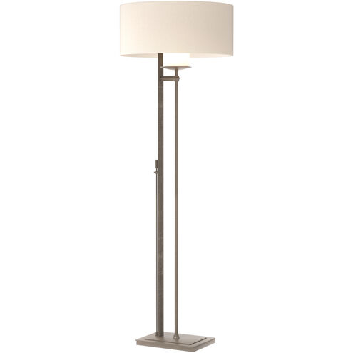 Rook 60 inch 150 watt Dark Smoke Floor Lamp Portable Light in Flax