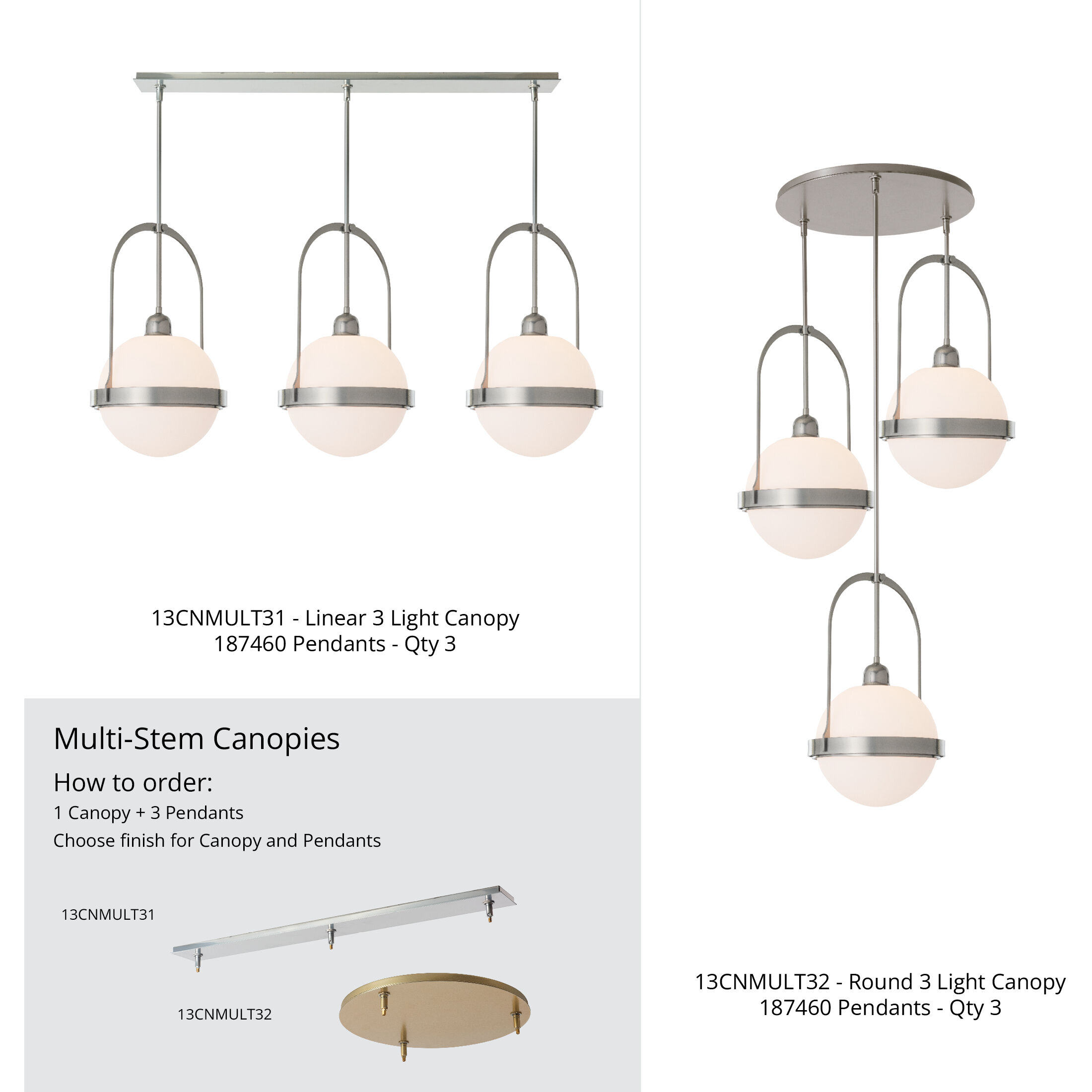 Atlas 1 Light 13.9 inch Modern Brass Pendant Ceiling Light in Clear