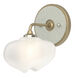 Ume 1 Light 7.4 inch Soft Gold and Vintage Platinum Curved Arm Bath Sconce Wall Light in Soft Gold/Vintage Platinum, Frosted, Curved Arm