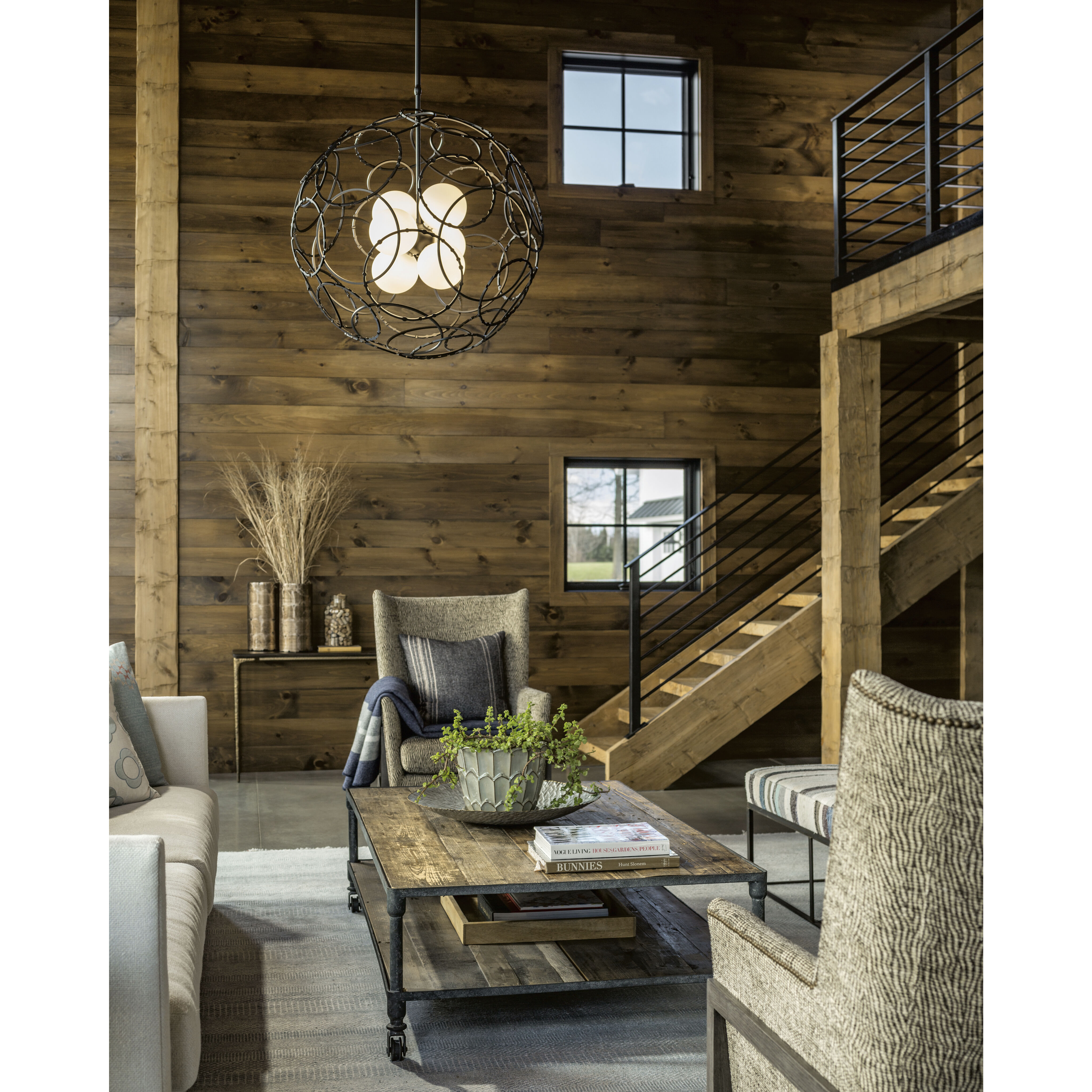 Olympus 6 Light 31 inch Vintage Platinum Pendant Ceiling Light