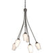 Flora 6 Light 23.1 inch Dark Smoke Chandelier Ceiling Light in Opal