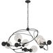 Sprig 6 Light 49.1 inch Black Pendant Ceiling Light in Water, Circular
