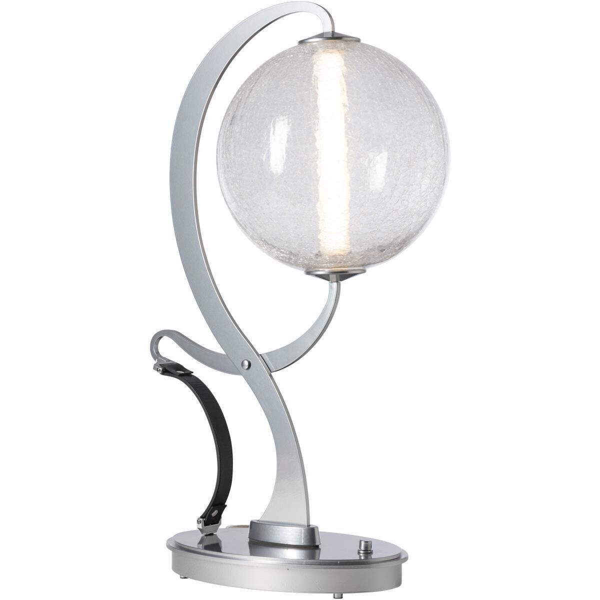 Pression 24.5 inch 4.3 watt Sterling Table Lamp Portable Light in Leather Black, Crackle