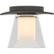 Wren 1 Light 5.1 inch Natural Iron Flush Mount Ceiling Light in Clear with Opal