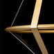 Art & Alchemy Aspen LED 22.5 inch Modern Brass Pendant Ceiling Light in Black Leather with Alabaster