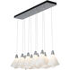 Mobius 10 Light 45.6 inch Sterling Pendant Ceiling Light, Rectangular