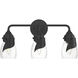 Lapas 3 Light 20.3 inch Black Bath Sconce Wall Light in Water