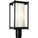 Cela 1 Light 18.6 inch Coastal Black Outdoor Post Light in Opal