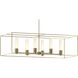 Portico 6 Light 42 inch Soft Gold and Modern Brass Pendant Ceiling Light in Soft Gold/Modern Brass, Opal
