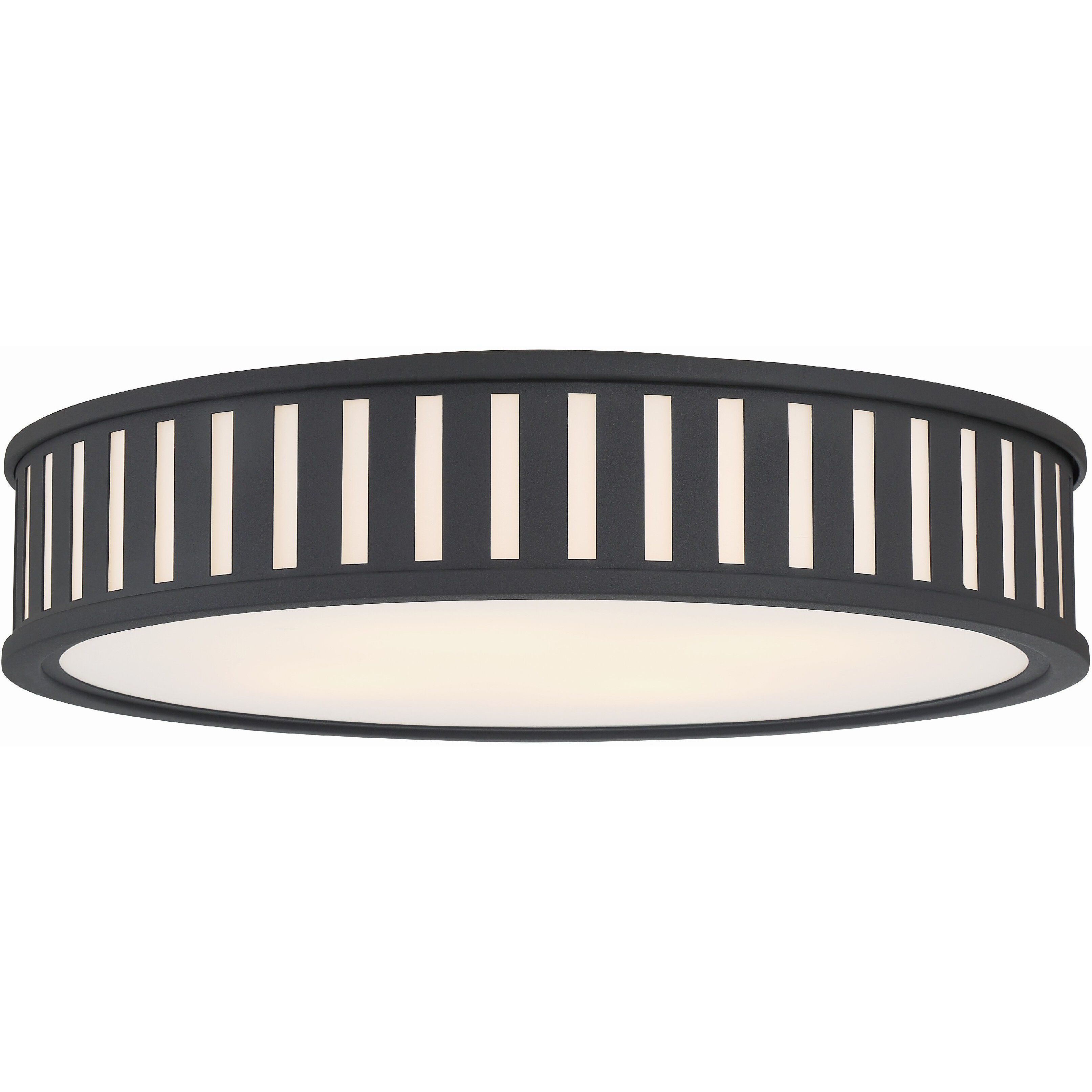 Kendal 4 Light 22.5 inch Black Forged Flush Ceiling Light