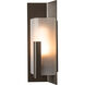 Summit 1 Light 18.7 inch Coastal Dark Smoke Outdoor Sconce in Frosted, Small