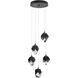 Chrysalis 5 Light 15.4 inch Black Pendant Ceiling Light in Black Crystal, Small