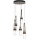 Link 5 Light 13 inch Bronze Mini Pendant Ceiling Light in Clear with White Threading