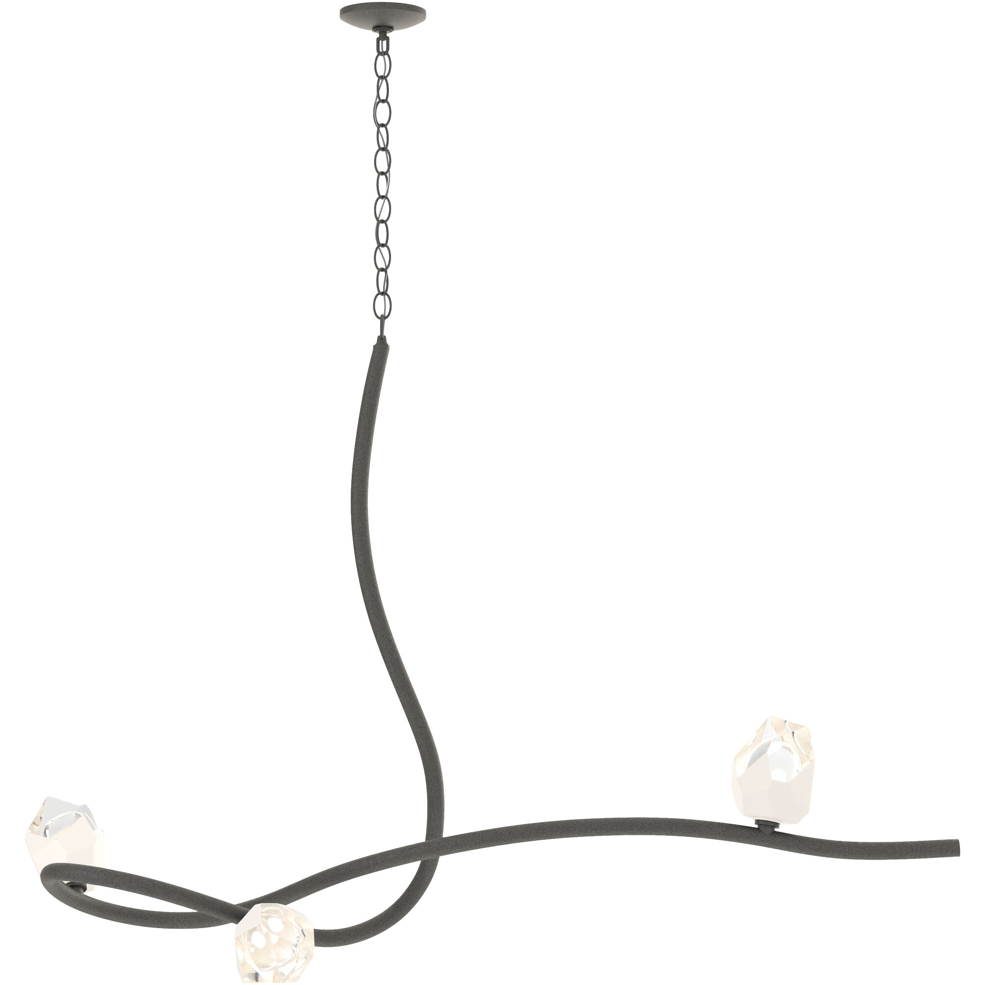 Glacier 3 Light 44.2 inch Natural Iron Pendant Ceiling Light in White Crystal