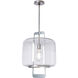 Dane 1 Light 16.6 inch Sterling Hanging Lantern Ceiling Light in Clear