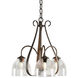Sweeping Taper 3 Light 18.4 inch Bronze Chandelier Ceiling Light in Water