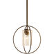 Rhythm 1 Light 11.3 inch Dark Smoke Mini Pendant Ceiling Light in Seeded Clear