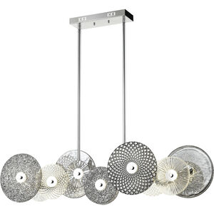 Dream Catcher LED 48.2 inch Chrome with Gray and Clear Chandelier Ceiling Light