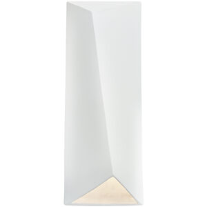 Ambiance LED 6 inch Gloss White ADA Wall Sconce Wall Light, Closed Top Fixture, Diagonal
