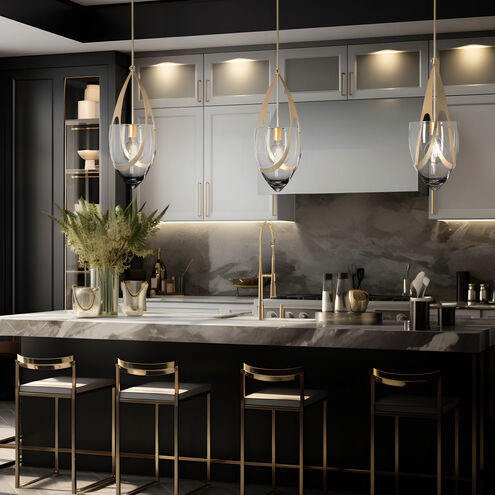 Vaso 1 Light 10.9 inch Modern Brass Pendant Ceiling Light