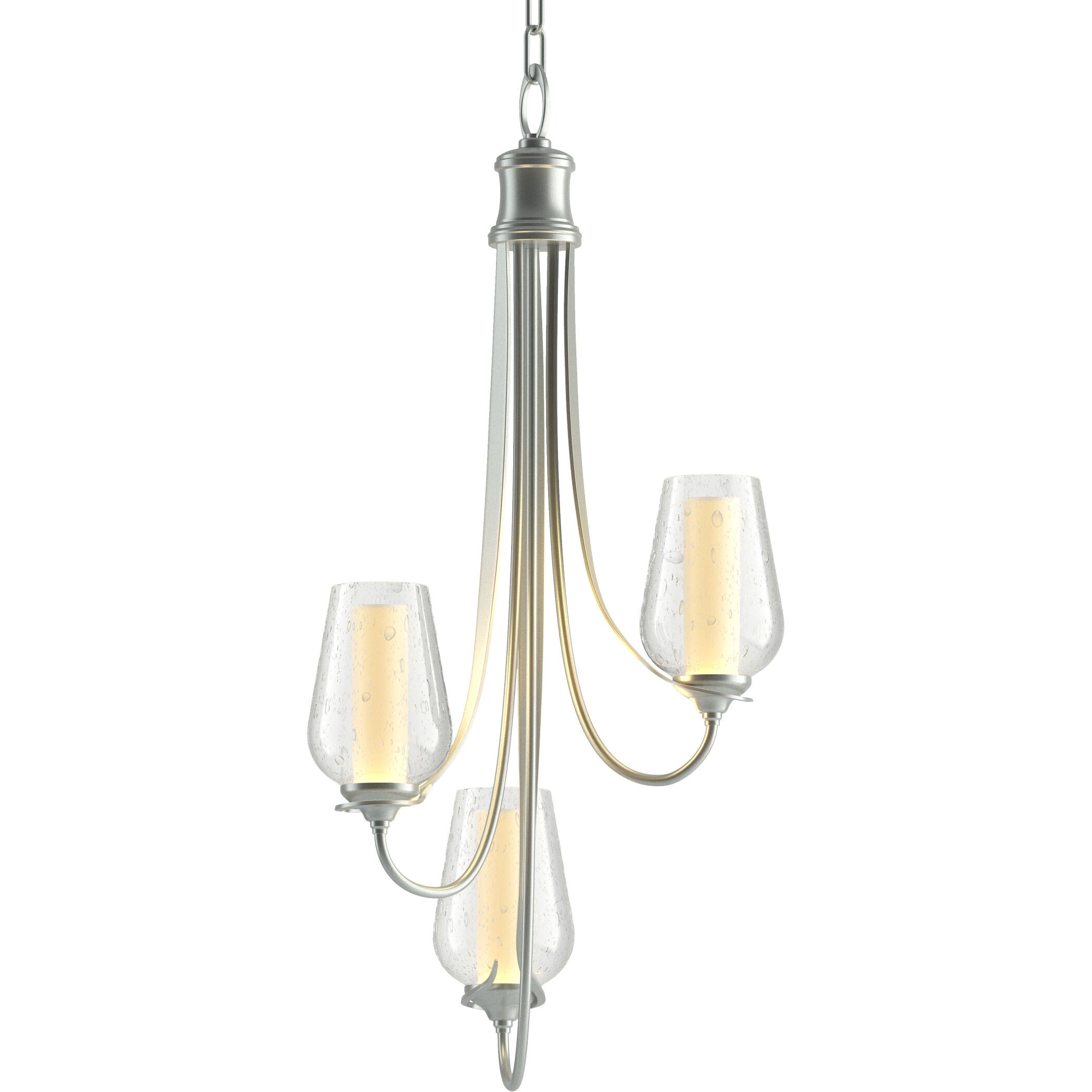 Flora 3 Light 15.8 inch Vintage Platinum Chandelier Ceiling Light in Seeded with Opal