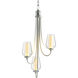 Flora 3 Light 15.8 inch Vintage Platinum Chandelier Ceiling Light in Seeded with Opal