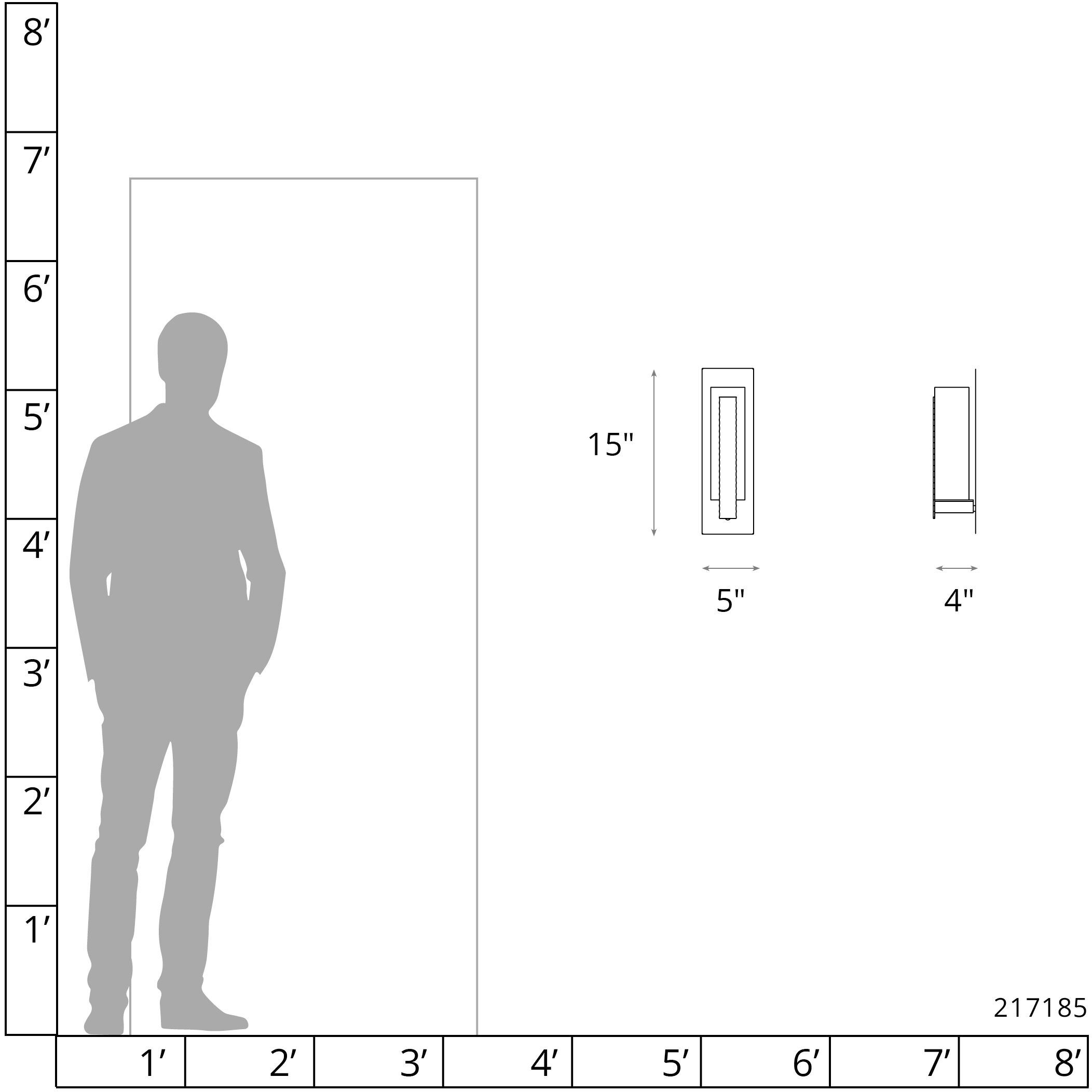 Forged Vertical Bar 1 Light 5 inch Dark Smoke ADA Sconce Wall Light