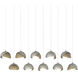 Brooklyn 10 Light 44.5 inch Sterling and Soft Gold Pendant Ceiling Light in Sterling/Soft Gold, Rectangular