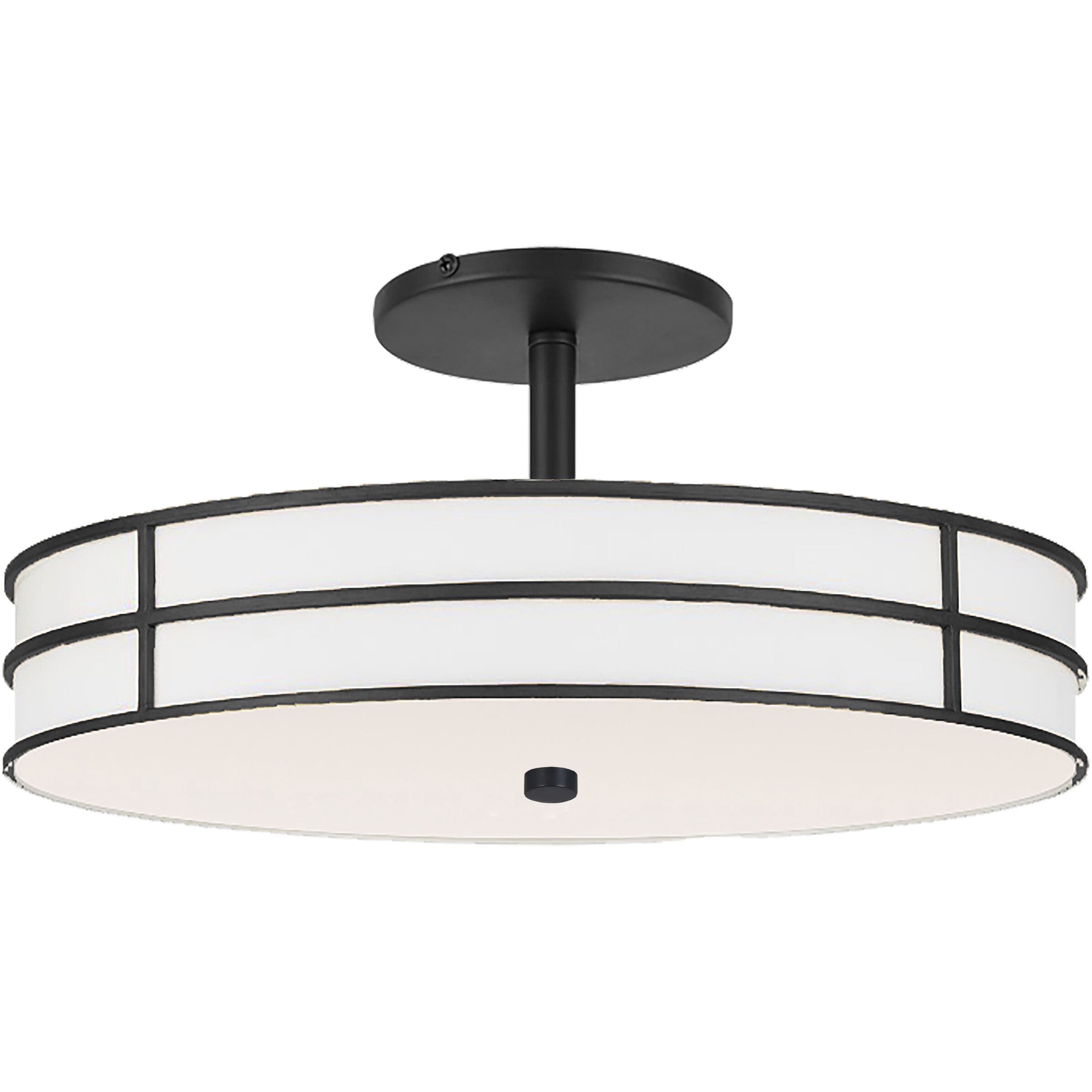 Fulvia 2 Light 16 inch Matte Black Semi-Flush Mount Ceiling Light