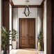 Art & Alchemy Aspen LED 22.5 inch Modern Brass Pendant Ceiling Light in Black Leather with Alabaster