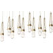Link 10 Light 44.5 inch Soft Gold Pendant Ceiling Light in Clear with White Threading, Rectangular